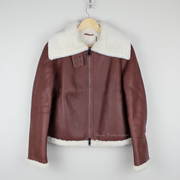 NWT Theory Genuine Shearling Moto Jacket - Picture 2 of 16